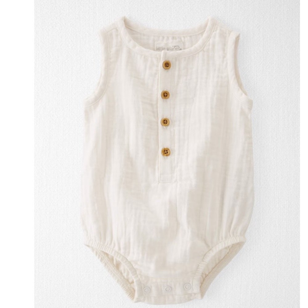 Organic Cotton Gauze Bubble in Cream